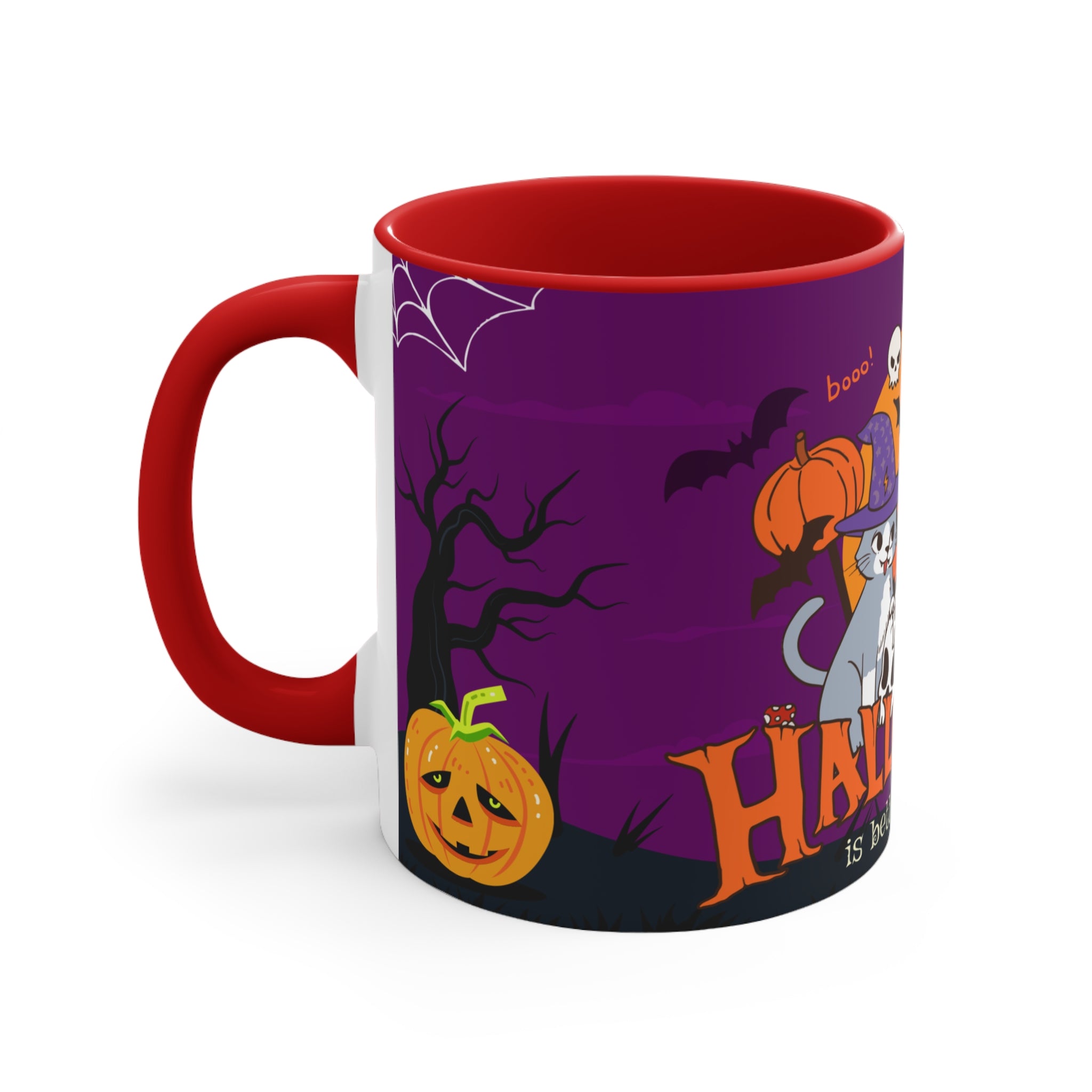 Happy Halloween is Better with Cats | Colorful Accent Mugs